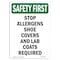 Signmission OSHA Sign, Stop Allergens Shoe Covers And, 10in X 7in Rigid Plastic, 7" W, 10" H, Portrait OS-SF-P-710-V-11375 - alternate 1